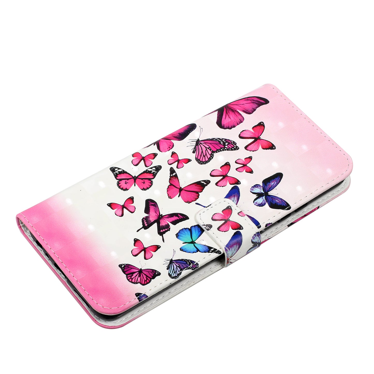 Pattern Printing Light Spot Decor Leather Cover Stand Wallet Protective Phone Case for Samsung Galaxy S22 Ultra 5G