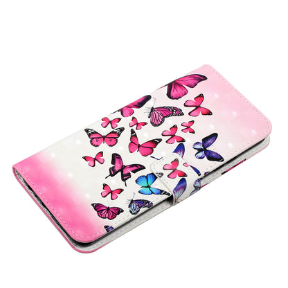 Pattern Printing Light Spot Decor Leather Cover Stand Wallet Protective Phone Case for Samsung Galaxy S22 Ultra 5G