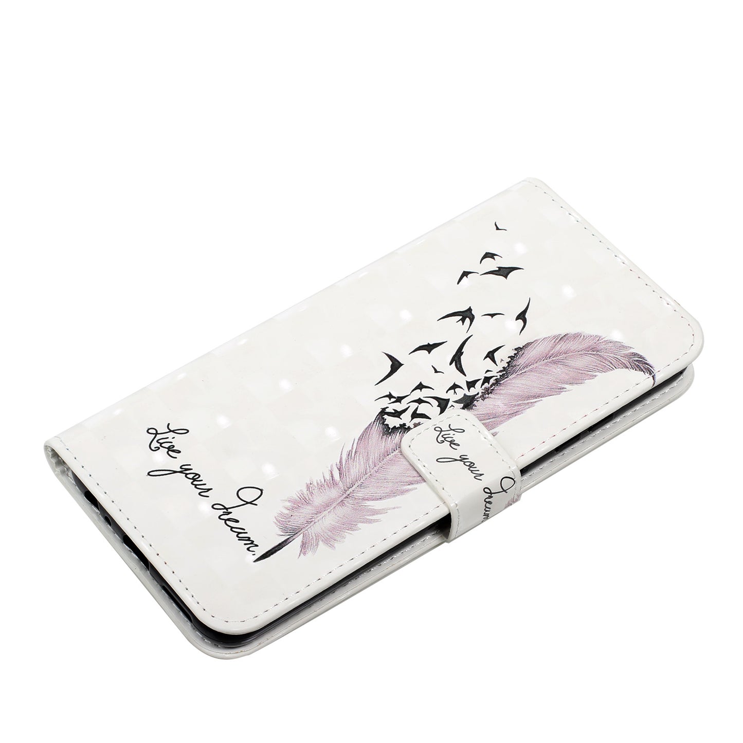 Pattern Printing Light Spot Decor Leather Cover Stand Wallet Protective Phone Case for Samsung Galaxy S22 Ultra 5G