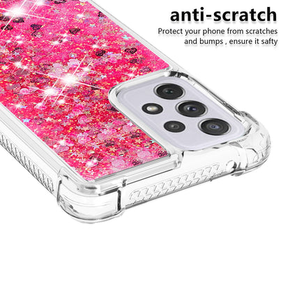 LE1 Series Glitter Case for Samsung Galaxy A73 5G, Sparkle Quicksand Floating Liquid Soft TPU Protective Phone Case