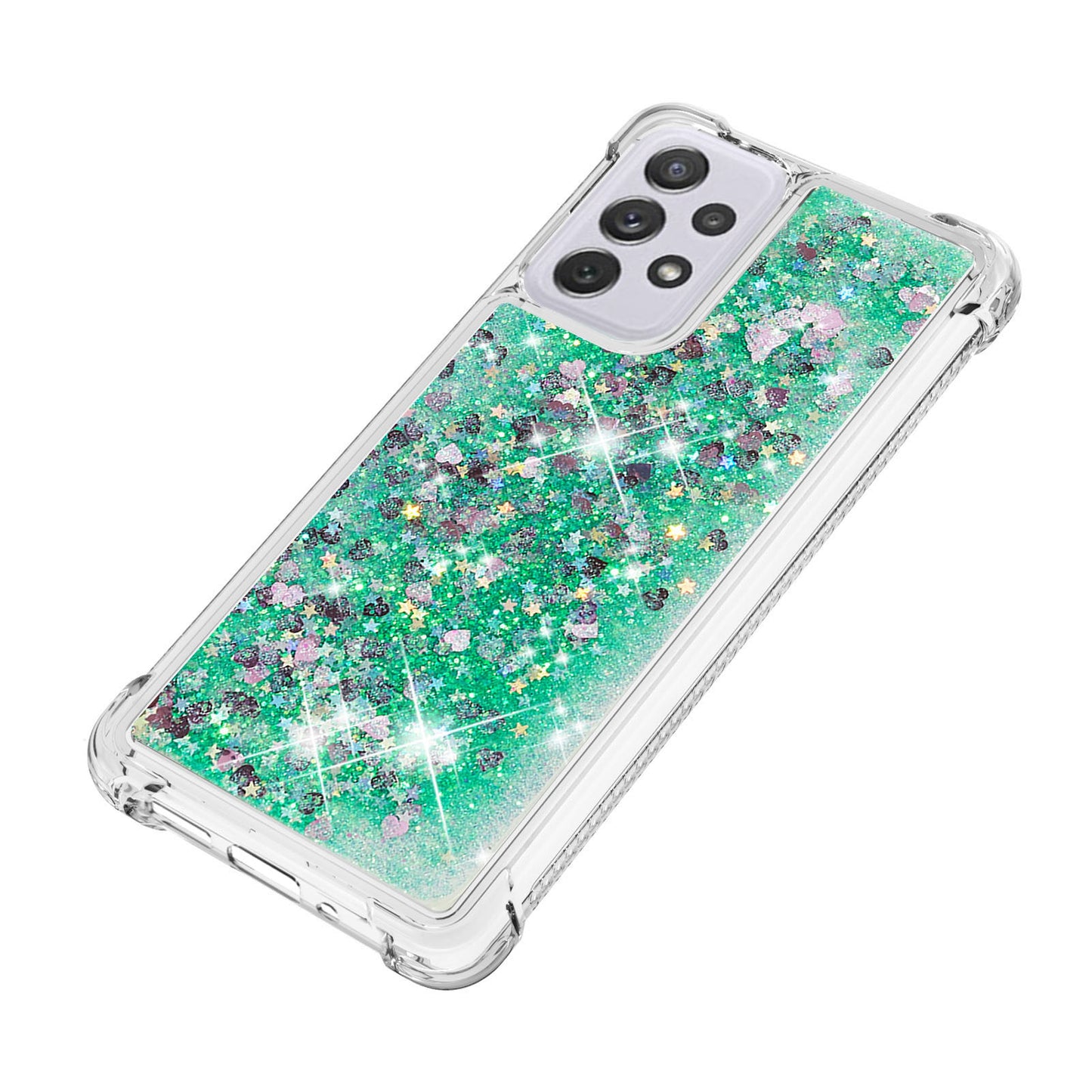 LE1 Series Glitter Case for Samsung Galaxy A73 5G, Sparkle Quicksand Floating Liquid Soft TPU Protective Phone Case