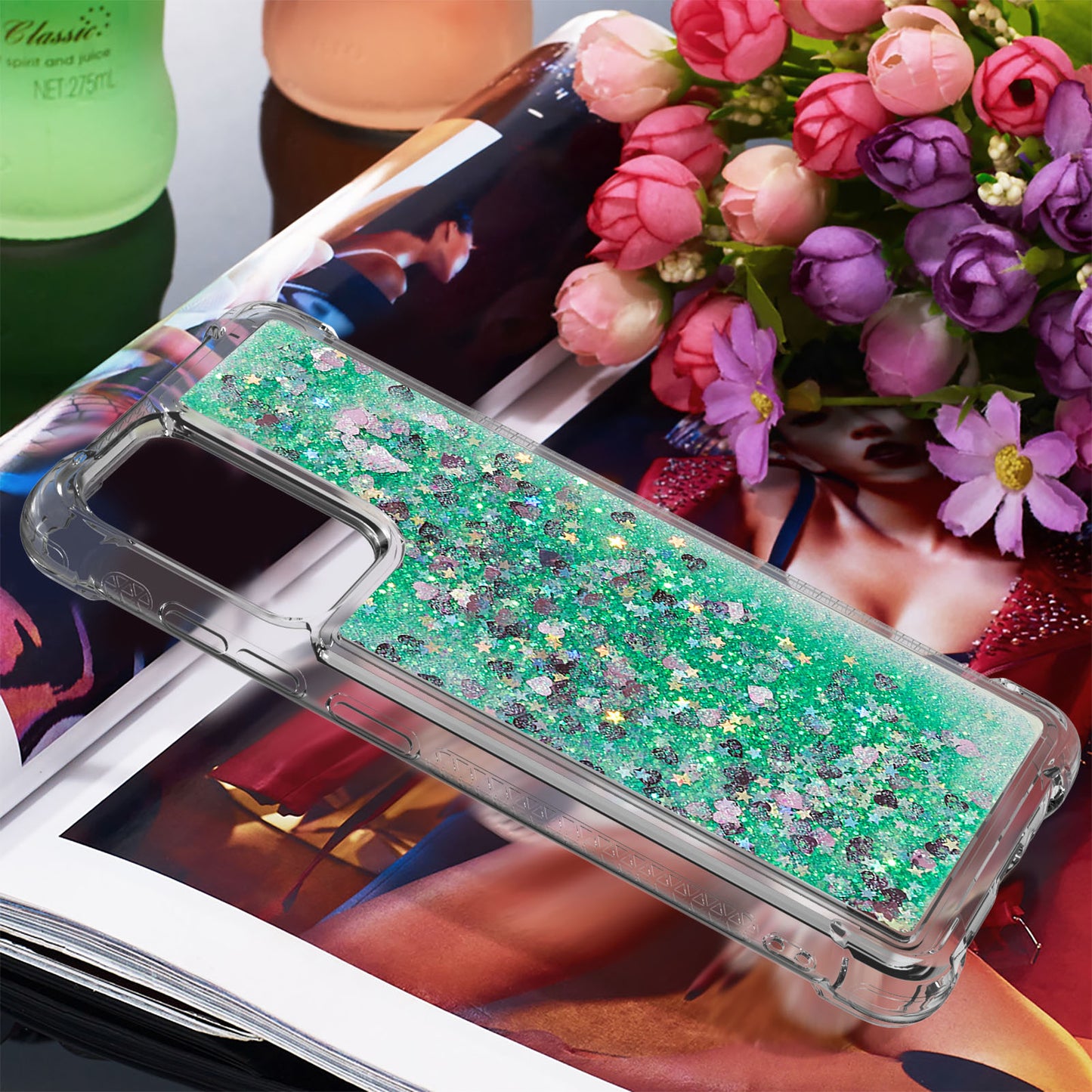 LE1 Series Glitter Case for Samsung Galaxy A73 5G, Sparkle Quicksand Floating Liquid Soft TPU Protective Phone Case