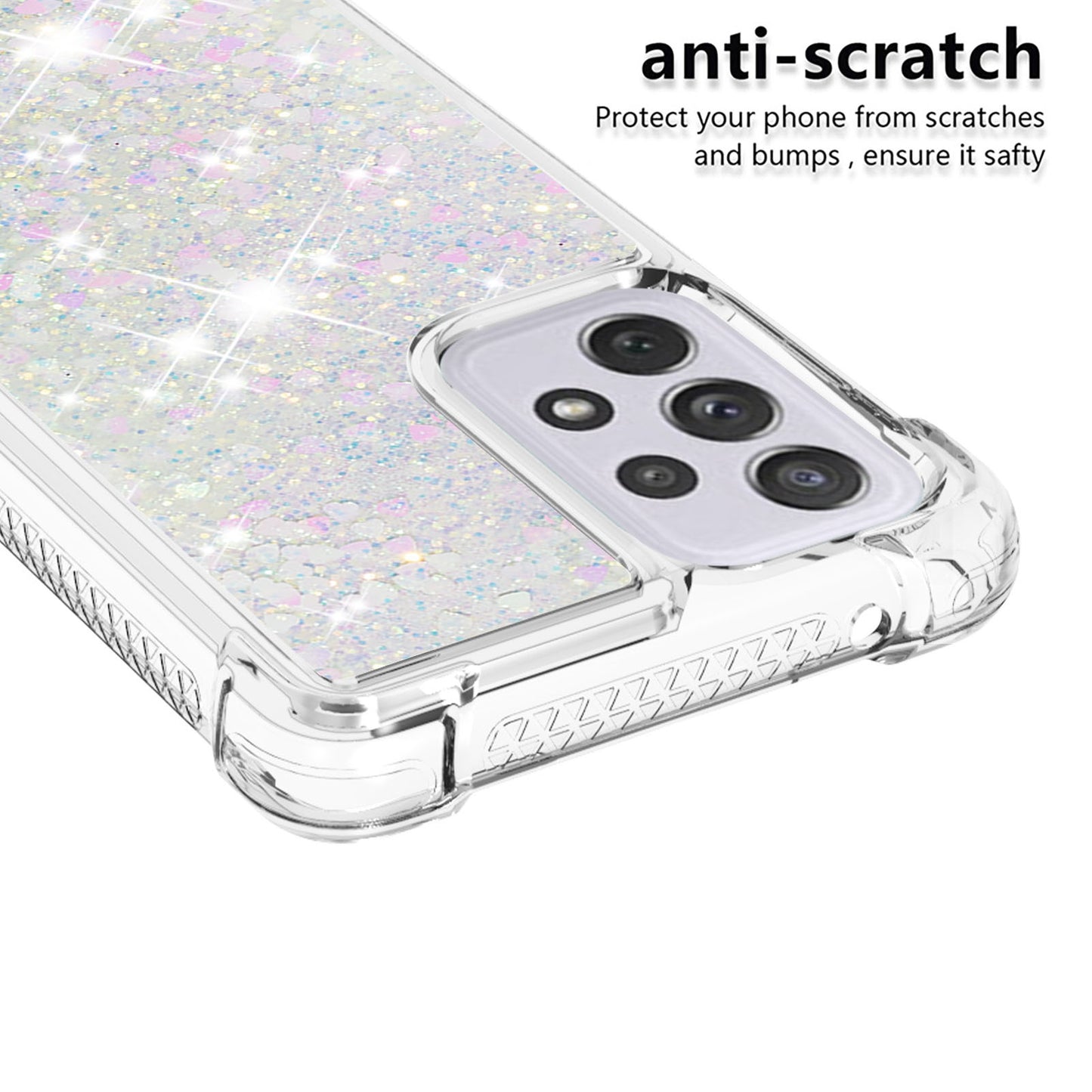 LE1 Series Glitter Case for Samsung Galaxy A73 5G, Sparkle Quicksand Floating Liquid Soft TPU Protective Phone Case