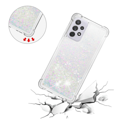 LE1 Series Glitter Case for Samsung Galaxy A73 5G, Sparkle Quicksand Floating Liquid Soft TPU Protective Phone Case