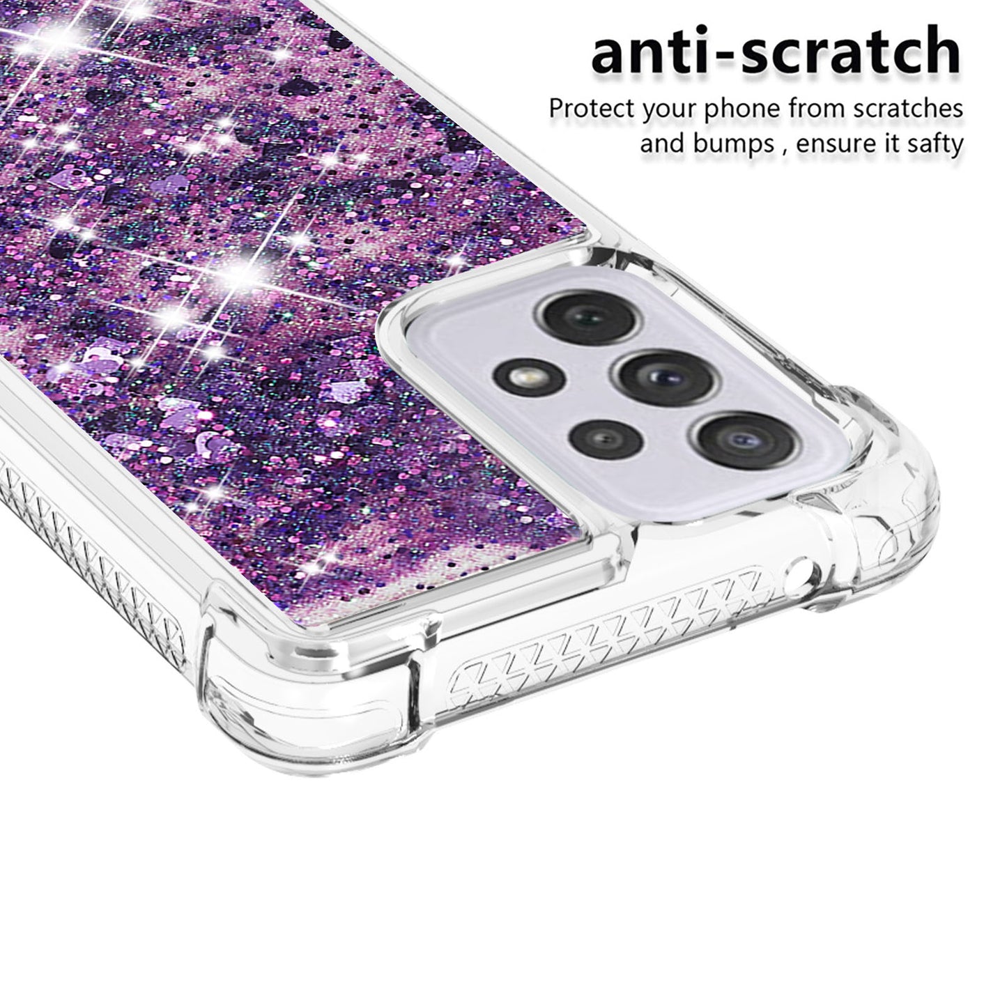 LE1 Series Glitter Case for Samsung Galaxy A73 5G, Sparkle Quicksand Floating Liquid Soft TPU Protective Phone Case