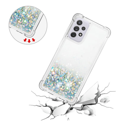 LE1 Series Glitter Case for Samsung Galaxy A73 5G, Sparkle Quicksand Floating Liquid Soft TPU Protective Phone Case