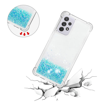 LE1 Series Glitter Case for Samsung Galaxy A73 5G, Sparkle Quicksand Floating Liquid Soft TPU Protective Phone Case