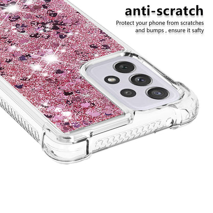 LE1 Series Glitter Case for Samsung Galaxy A73 5G, Sparkle Quicksand Floating Liquid Soft TPU Protective Phone Case