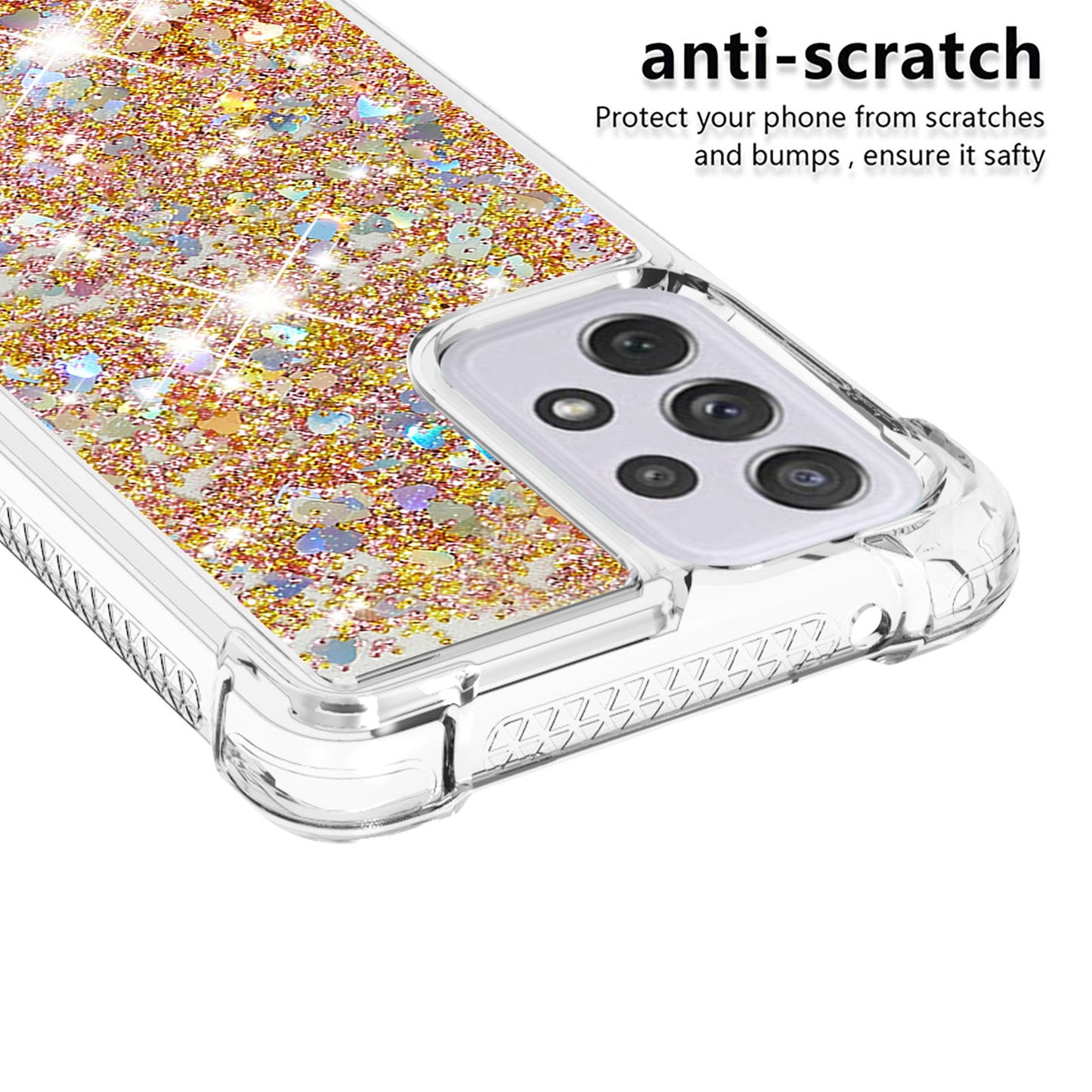 LE1 Series Glitter Case for Samsung Galaxy A73 5G, Sparkle Quicksand Floating Liquid Soft TPU Protective Phone Case