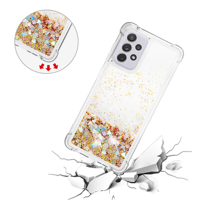 LE1 Series Glitter Case for Samsung Galaxy A73 5G, Sparkle Quicksand Floating Liquid Soft TPU Protective Phone Case