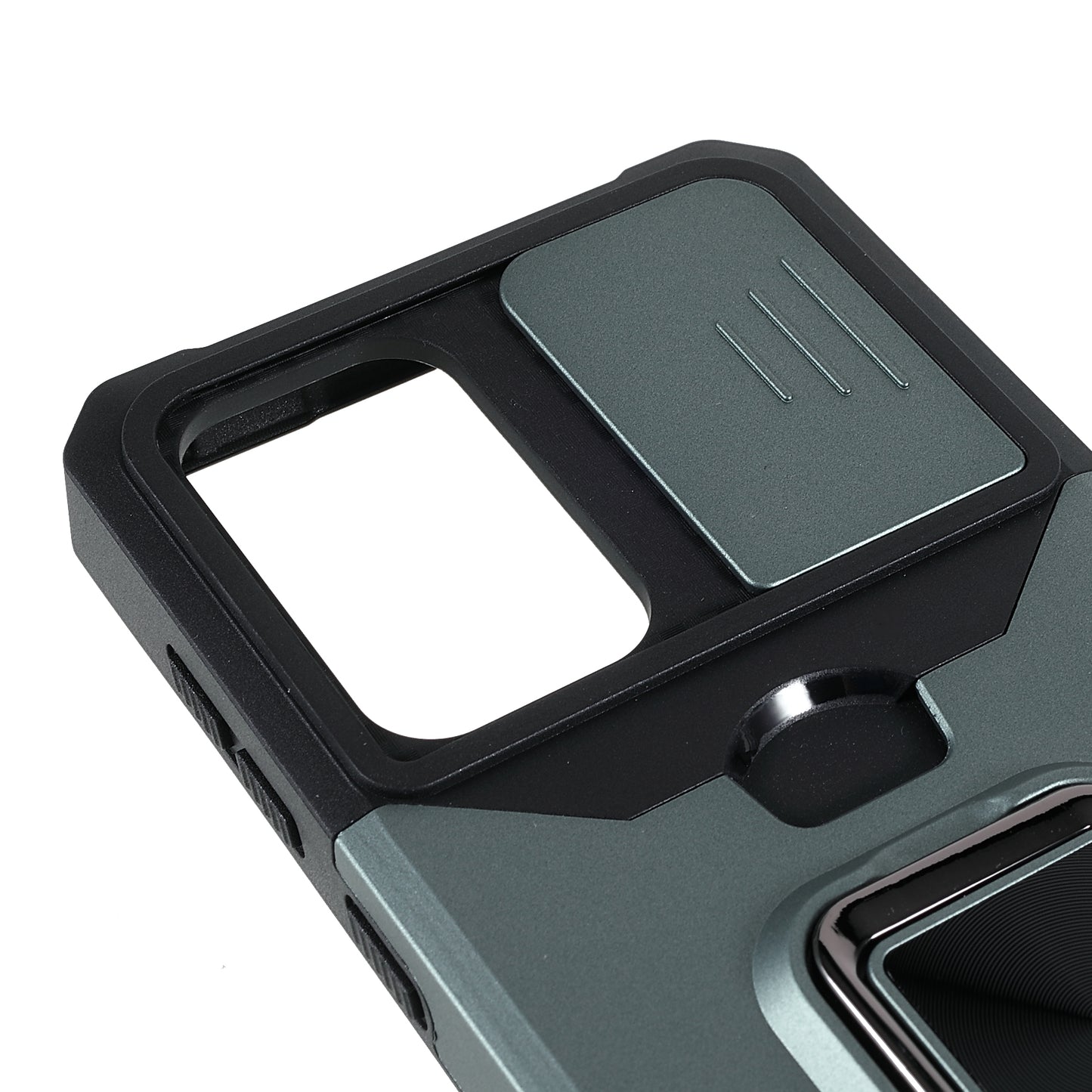 For Samsung Galaxy A33 5G Camera Slider PC + TPU Phone Case Shockproof Card Slot + Kickstand Design Mobile Phone Cover