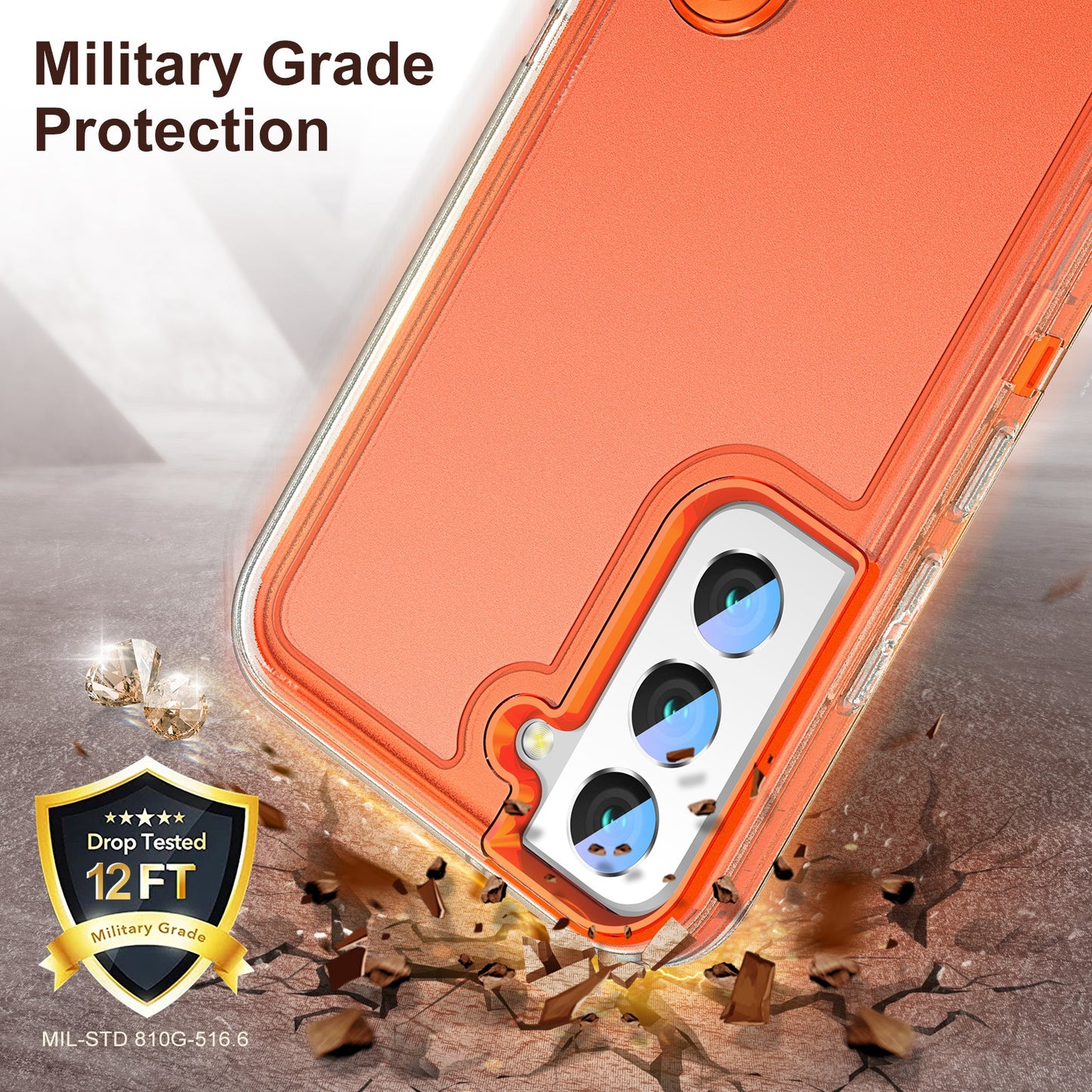 Defender Series Metal Kickstand Phone Case for Samsung Galaxy S22 5G, Drop-resistant PC + TPU Hybrid Cover