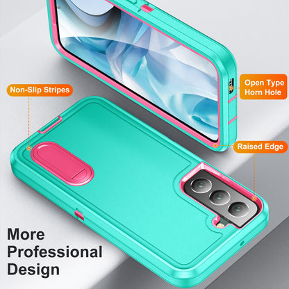 Defender Series Metal Kickstand Phone Case for Samsung Galaxy S22 5G, Drop-resistant PC + TPU Hybrid Cover