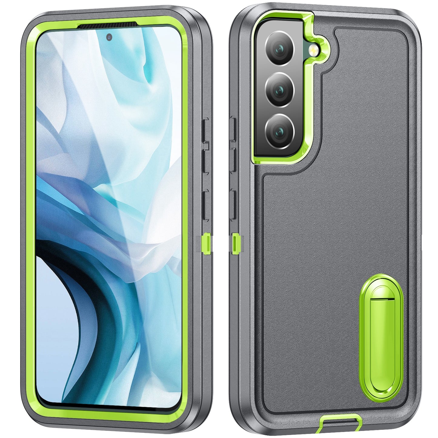 Defender Series Metal Kickstand Phone Case for Samsung Galaxy S22 5G, Drop-resistant PC + TPU Hybrid Cover