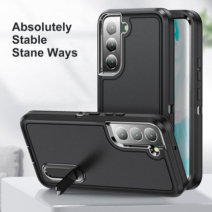 Defender Series Metal Kickstand Phone Case for Samsung Galaxy S22 5G, Drop-resistant PC + TPU Hybrid Cover