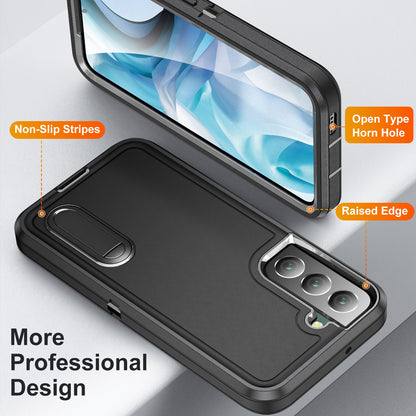 Defender Series Metal Kickstand Phone Case for Samsung Galaxy S22 5G, Drop-resistant PC + TPU Hybrid Cover