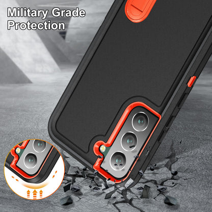 Defender Series Metal Kickstand Phone Case for Samsung Galaxy S22 5G, Drop-resistant PC + TPU Hybrid Cover