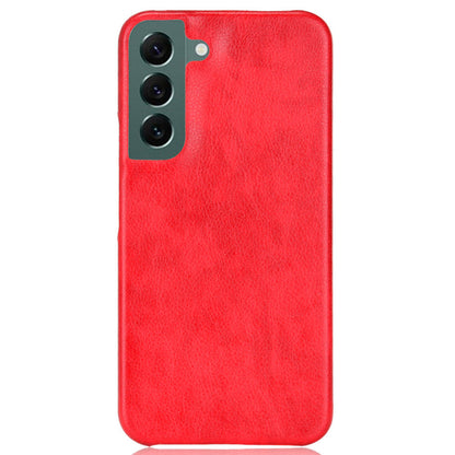 For Samsung Galaxy S22 5G PU Leather Coating Litchi Texture Anti-fall Hard PC Phone Case