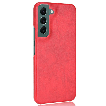 For Samsung Galaxy S22 5G PU Leather Coating Litchi Texture Anti-fall Hard PC Phone Case