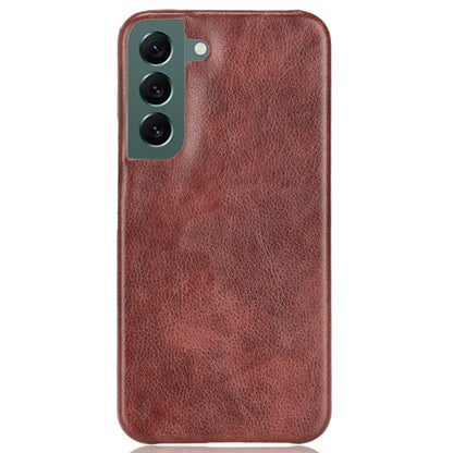 For Samsung Galaxy S22 5G PU Leather Coating Litchi Texture Anti-fall Hard PC Phone Case