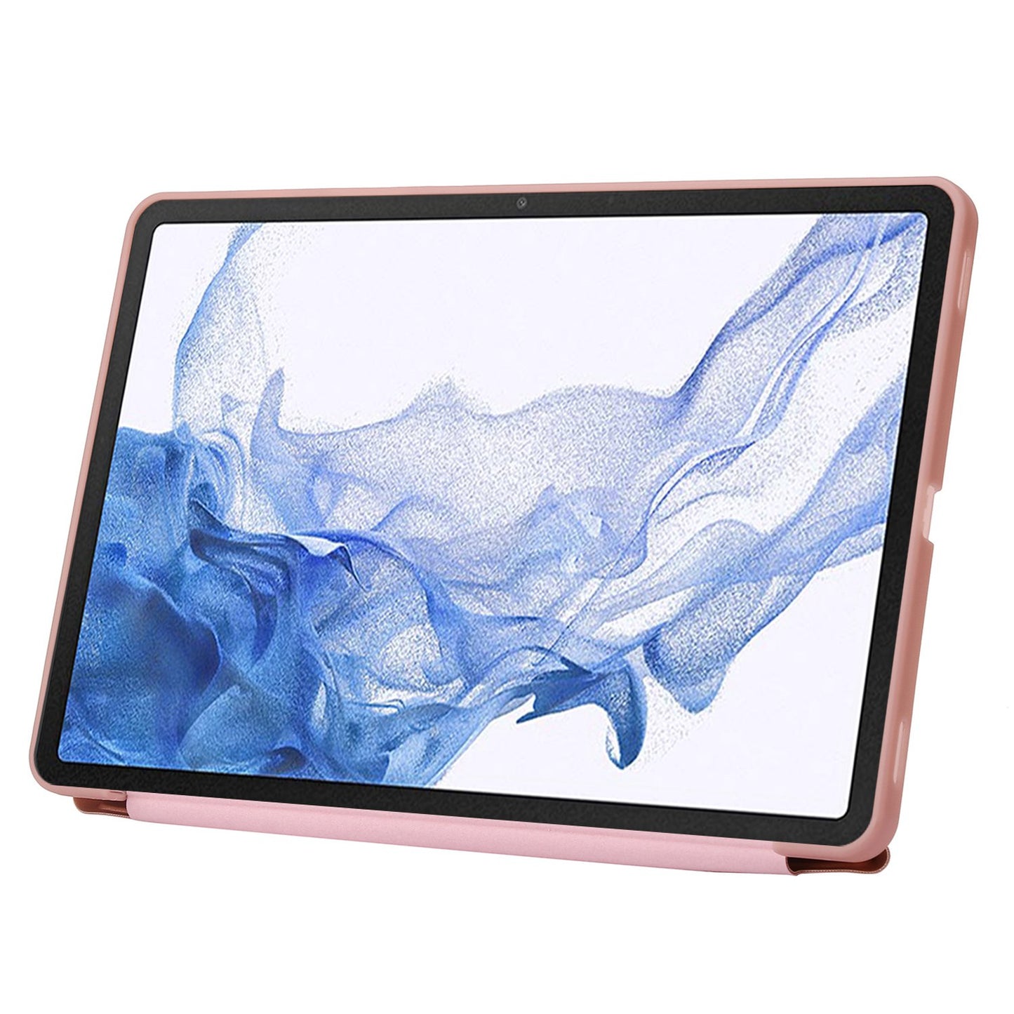 For Samsung Galaxy Tab S8 V-fold Stand Silicone + Leather Tablet Case Auto Wake/Sleep Function Cover