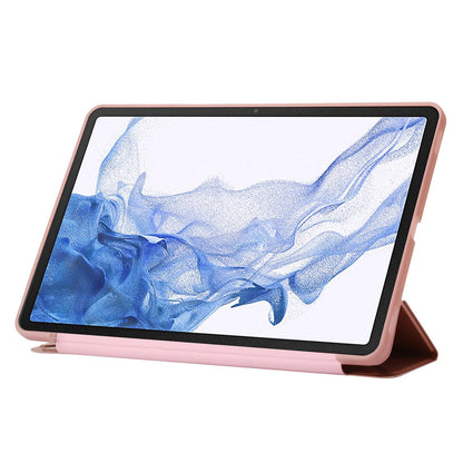 For Samsung Galaxy Tab S8 V-fold Stand Silicone + Leather Tablet Case Auto Wake/Sleep Function Cover