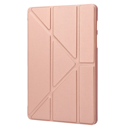 For Samsung Galaxy Tab S8 V-fold Stand Silicone + Leather Tablet Case Auto Wake/Sleep Function Cover