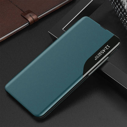 For Samsung Galaxy M23 5G/F23 5G View Window PU Leather Protective Cover Magnetic Absorption Stand Design Phone Case