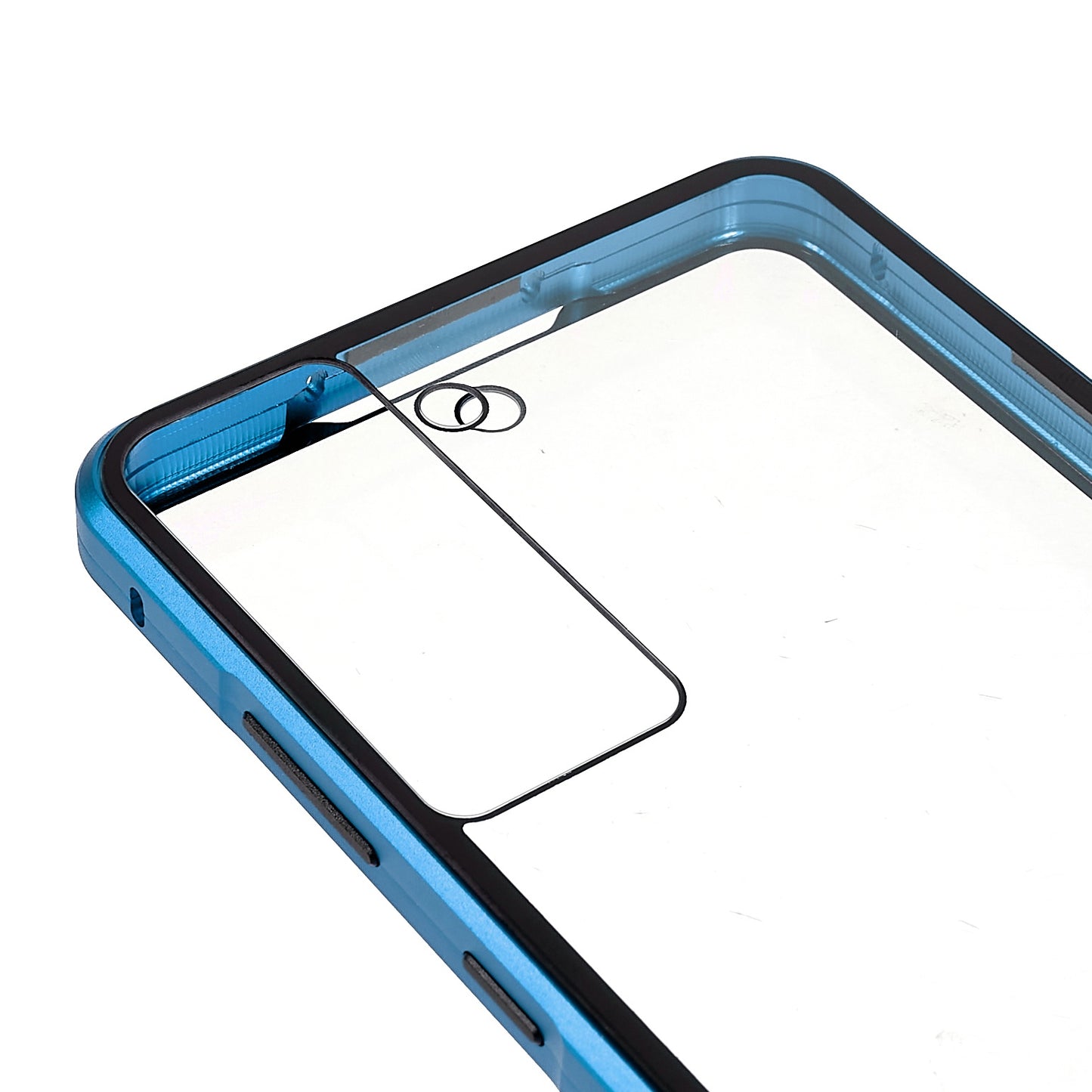 For Samsung Galaxy S21 FE 5G Metal Bumper + Double-sided Tempered Glass Shell 360 Degree Full Body Protection Magnetic Phone Case