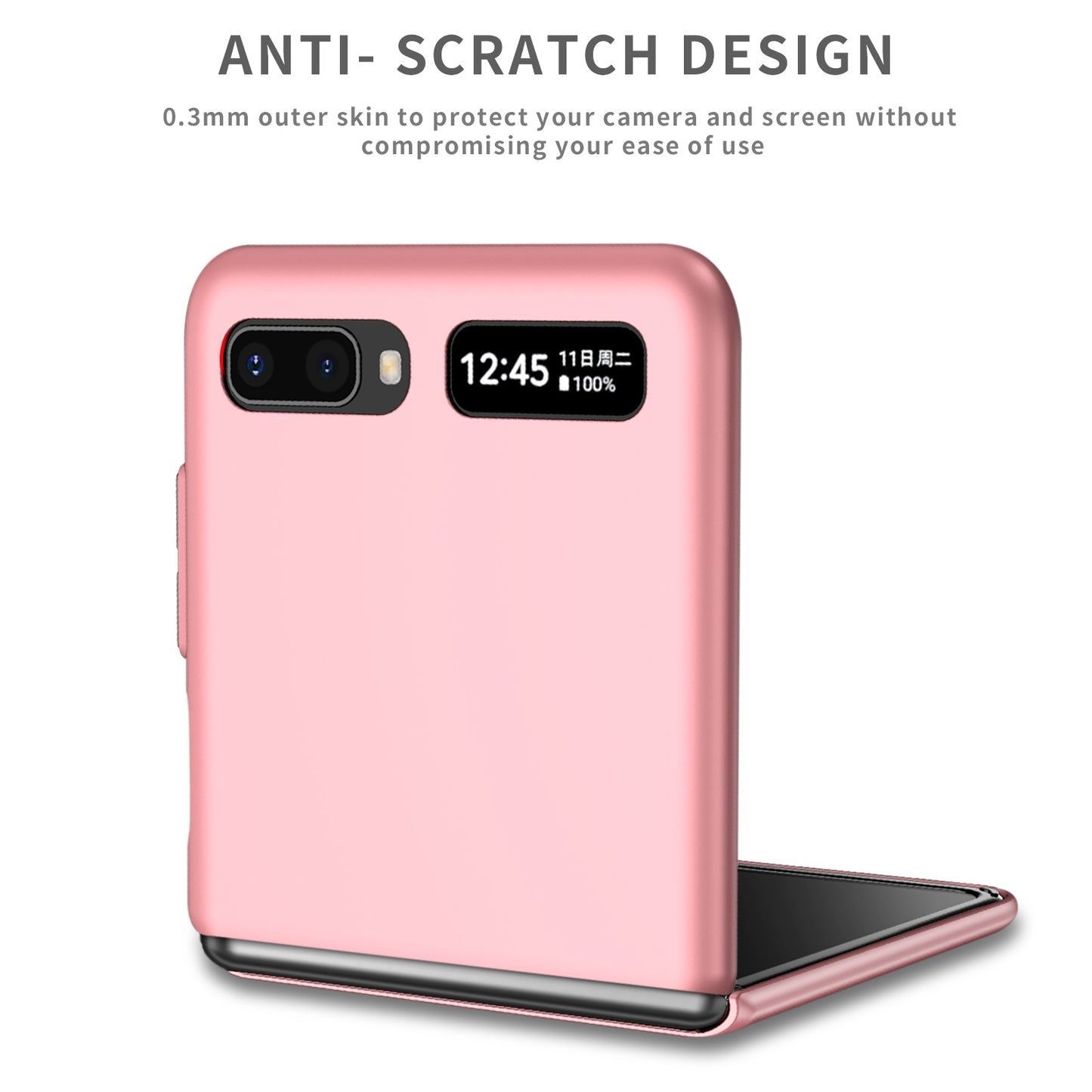 For Samsung Galaxy Z Flip 5G Hard PC Folding Mobile Phone Case Rotatable Metal Ring Kickstand Anti-fall Shell