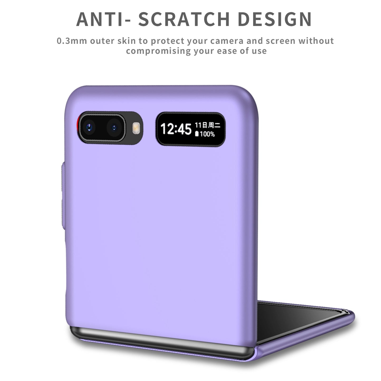 For Samsung Galaxy Z Flip 5G Hard PC Folding Mobile Phone Case Rotatable Metal Ring Kickstand Anti-fall Shell