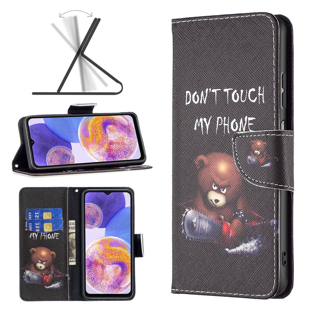 For Samsung Galaxy M53 5G BF Pattern Printing Leather Series-1 Stylish Magnetic Clasp Phone PU Leather Case Flip Stand Wallet Shockproof Cover