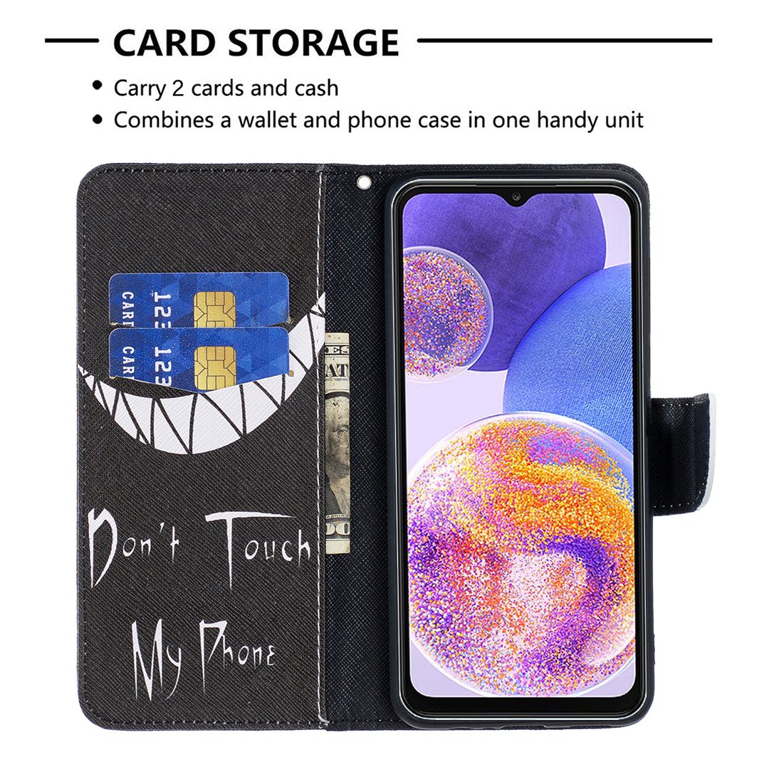 For Samsung Galaxy M53 5G BF Pattern Printing Leather Series-1 Stylish Magnetic Clasp Phone PU Leather Case Flip Stand Wallet Shockproof Cover