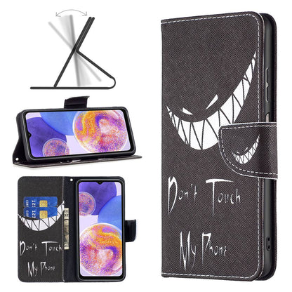 For Samsung Galaxy M53 5G BF Pattern Printing Leather Series-1 Stylish Magnetic Clasp Phone PU Leather Case Flip Stand Wallet Shockproof Cover