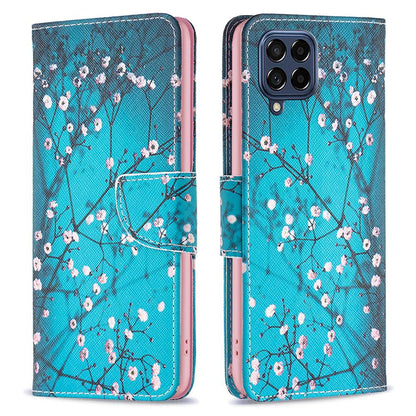 For Samsung Galaxy M53 5G BF Pattern Printing Leather Series-1 Stylish Magnetic Clasp Phone PU Leather Case Flip Stand Wallet Shockproof Cover