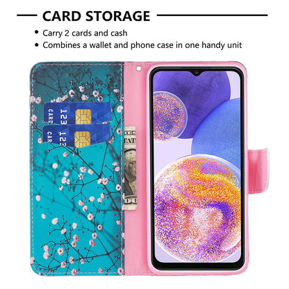 For Samsung Galaxy M53 5G BF Pattern Printing Leather Series-1 Stylish Magnetic Clasp Phone PU Leather Case Flip Stand Wallet Shockproof Cover