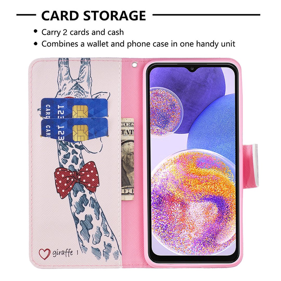 For Samsung Galaxy M53 5G BF Pattern Printing Leather Series-1 Stylish Magnetic Clasp Phone PU Leather Case Flip Stand Wallet Shockproof Cover