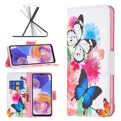 For Samsung Galaxy M53 5G BF Pattern Printing Leather Series-1 Stylish Magnetic Clasp Phone PU Leather Case Flip Stand Wallet Shockproof Cover