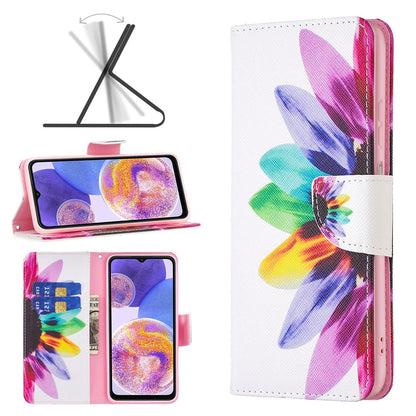 For Samsung Galaxy M53 5G BF Pattern Printing Leather Series-1 Stylish Magnetic Clasp Phone PU Leather Case Flip Stand Wallet Shockproof Cover