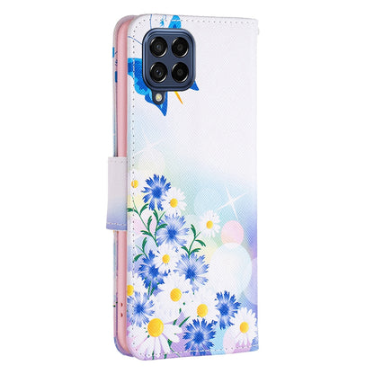 For Samsung Galaxy M53 5G BF Pattern Printing Leather Series-1 Stylish Magnetic Clasp Phone PU Leather Case Flip Stand Wallet Shockproof Cover