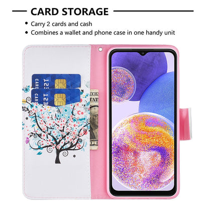 For Samsung Galaxy M53 5G BF Pattern Printing Leather Series-1 Stylish Magnetic Clasp Phone PU Leather Case Flip Stand Wallet Shockproof Cover