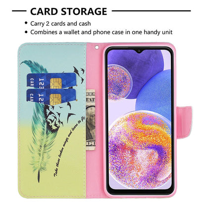 For Samsung Galaxy M53 5G BF Pattern Printing Leather Series-1 Stylish Magnetic Clasp Phone PU Leather Case Flip Stand Wallet Shockproof Cover