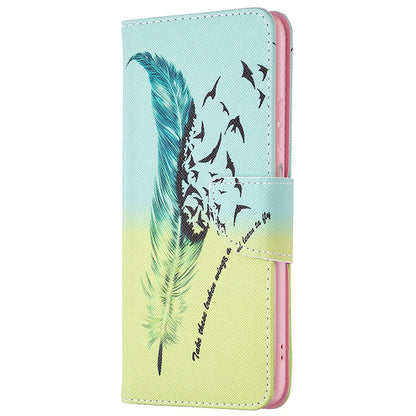 For Samsung Galaxy M53 5G BF Pattern Printing Leather Series-1 Stylish Magnetic Clasp Phone PU Leather Case Flip Stand Wallet Shockproof Cover