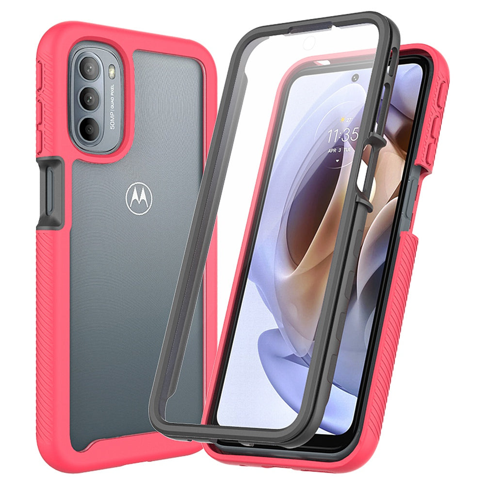 3-in-1 Hybrid Phone Case for Motorola Moto G51 5G All-inclusive Protection Wear-resistant Detachable Cell Phone Case with PET Screen Protector