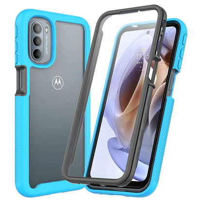 3-in-1 Hybrid Phone Case for Motorola Moto G51 5G All-inclusive Protection Wear-resistant Detachable Cell Phone Case with PET Screen Protector