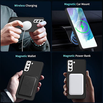 Liquid Series for Samsung Galaxy S21 FE 5G/S21 Fan Edition Liquid Silicone Magnetic Case Soft TPU Inside Microfiber Lining Cushion Protective Cover