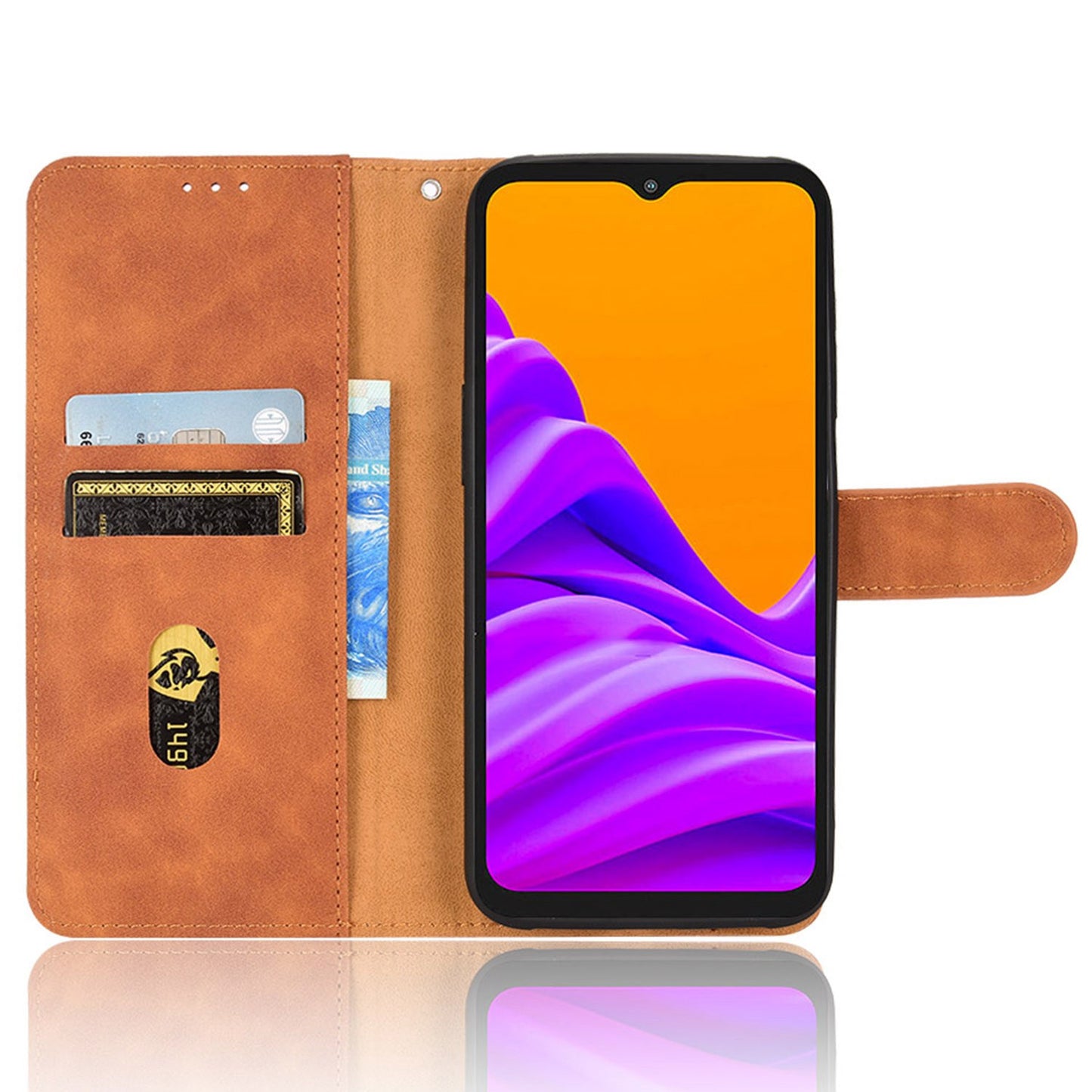 For Samsung Galaxy Xcover6 Pro 5G Skin-touch Feeling Stand Phone Case PU Leather Magnetic Wallet Cover with Strap