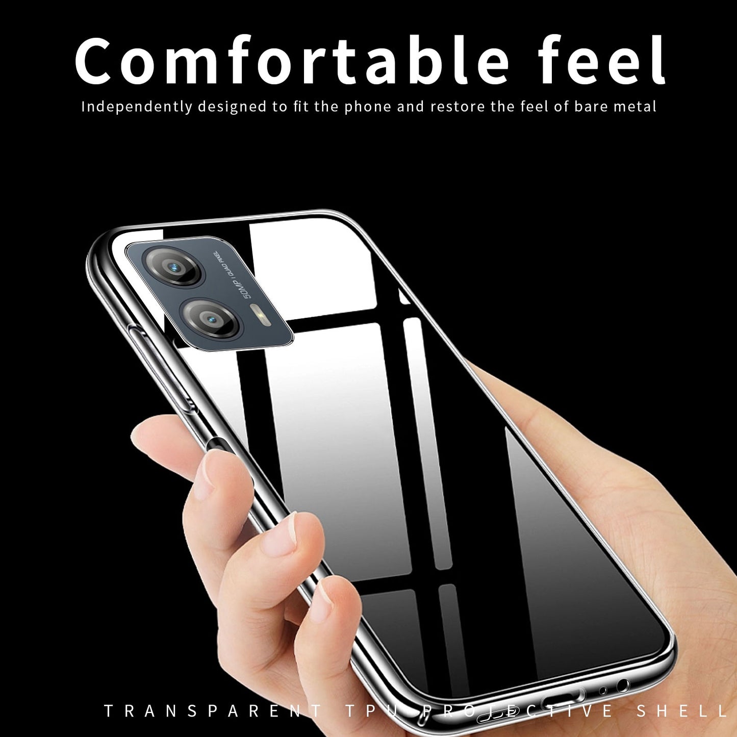 MOFI for Motorola Moto G53 5G Clear Phone Case Flexible TPU Protective Cover