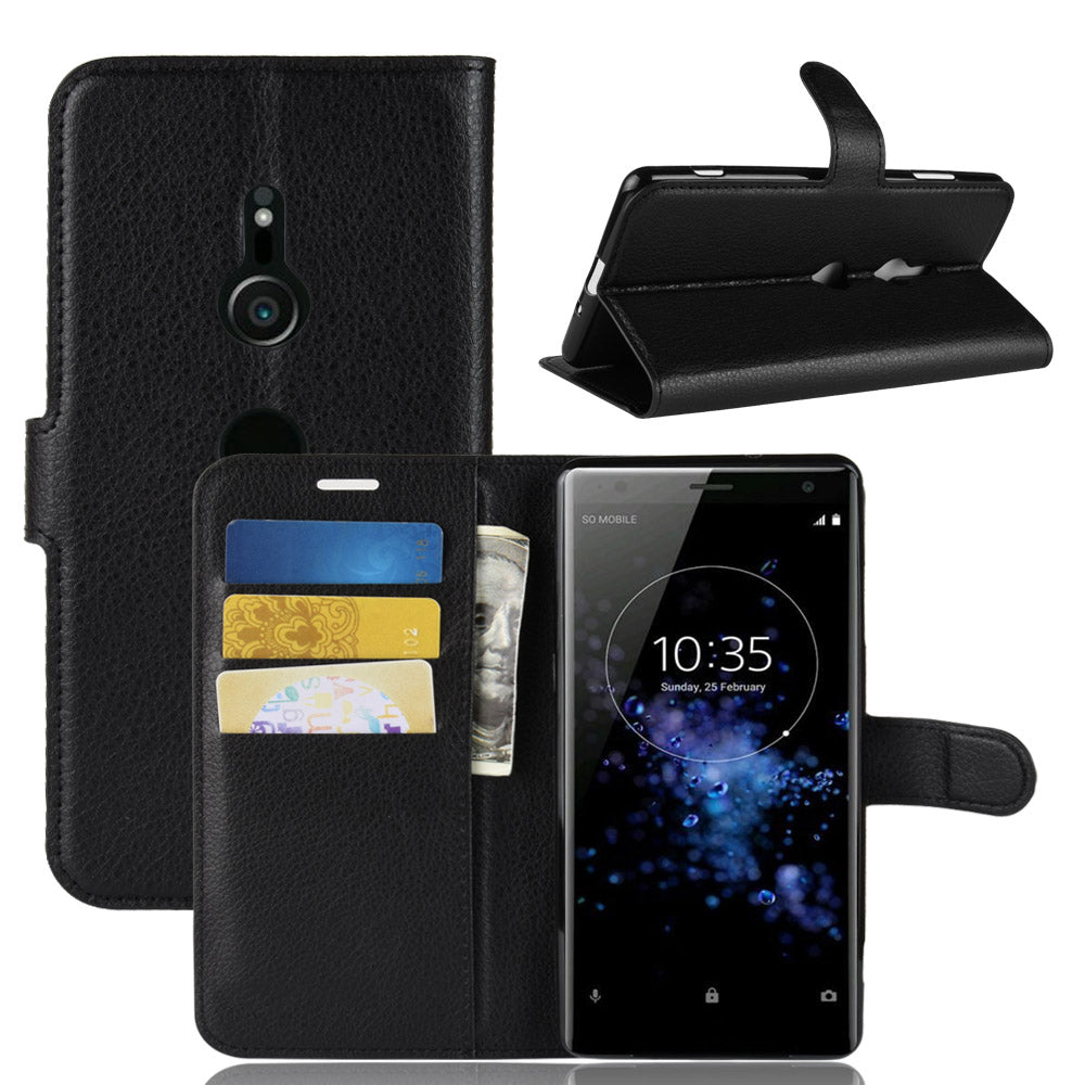 For Sony Xperia XZ3 Litchi Texture Wallet Stand Leather Case Shell