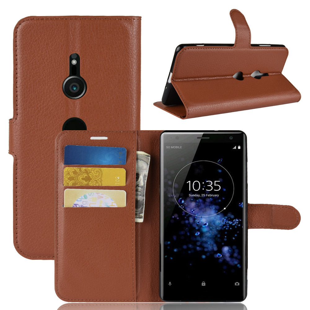 For Sony Xperia XZ3 Litchi Texture Wallet Stand Leather Case Shell